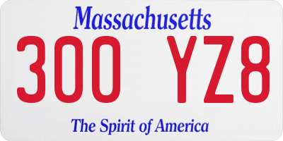 MA license plate 300YZ8