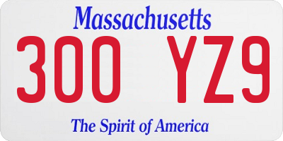 MA license plate 300YZ9