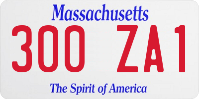 MA license plate 300ZA1