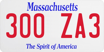 MA license plate 300ZA3