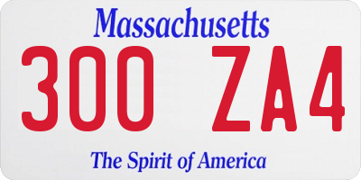 MA license plate 300ZA4