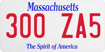 MA license plate 300ZA5