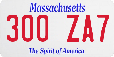MA license plate 300ZA7