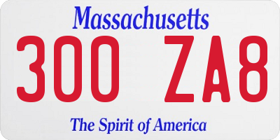 MA license plate 300ZA8