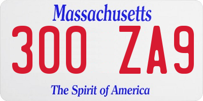 MA license plate 300ZA9