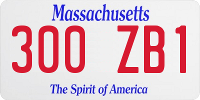 MA license plate 300ZB1