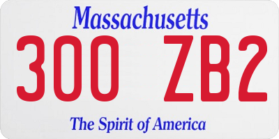 MA license plate 300ZB2