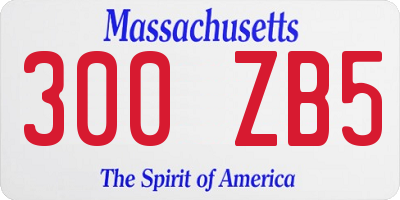 MA license plate 300ZB5