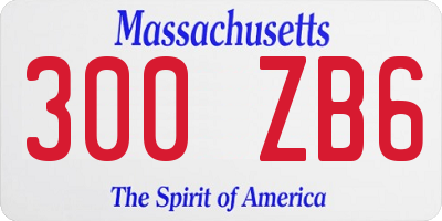 MA license plate 300ZB6