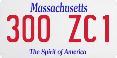 MA license plate 300ZC1