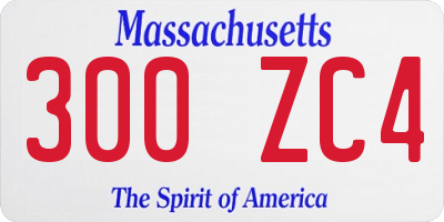 MA license plate 300ZC4