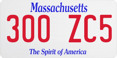 MA license plate 300ZC5