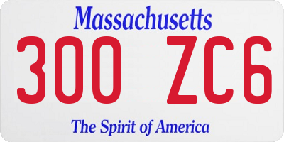 MA license plate 300ZC6