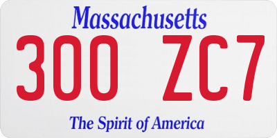 MA license plate 300ZC7