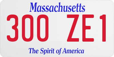 MA license plate 300ZE1
