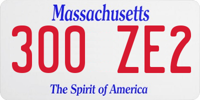 MA license plate 300ZE2