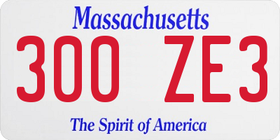 MA license plate 300ZE3