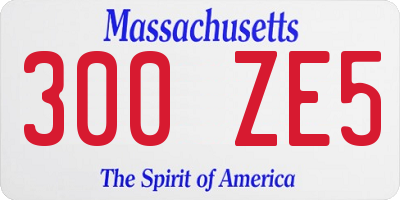 MA license plate 300ZE5