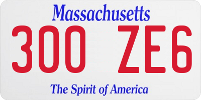 MA license plate 300ZE6
