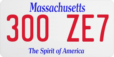 MA license plate 300ZE7
