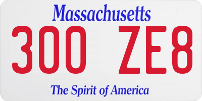 MA license plate 300ZE8