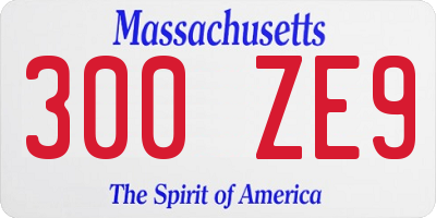 MA license plate 300ZE9