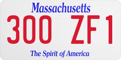 MA license plate 300ZF1
