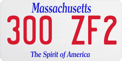 MA license plate 300ZF2