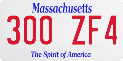 MA license plate 300ZF4