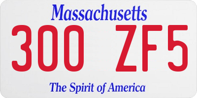 MA license plate 300ZF5