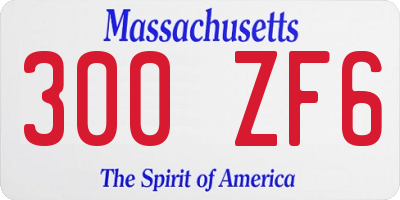 MA license plate 300ZF6