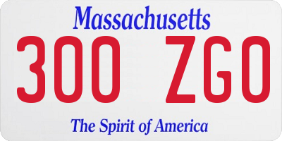 MA license plate 300ZG0