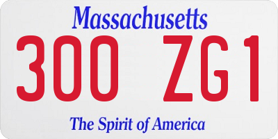 MA license plate 300ZG1
