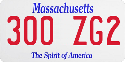 MA license plate 300ZG2