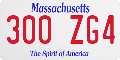 MA license plate 300ZG4