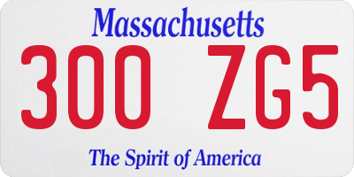 MA license plate 300ZG5