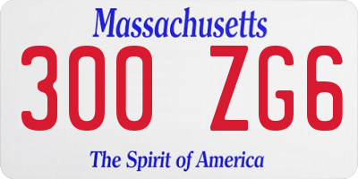 MA license plate 300ZG6