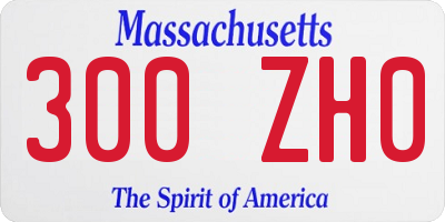 MA license plate 300ZH0