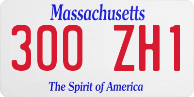 MA license plate 300ZH1