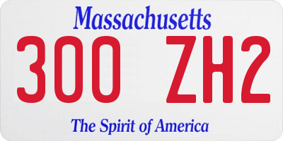 MA license plate 300ZH2