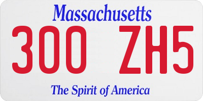 MA license plate 300ZH5