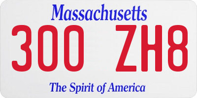 MA license plate 300ZH8