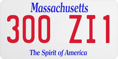 MA license plate 300ZI1