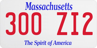 MA license plate 300ZI2