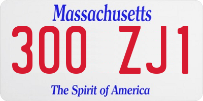MA license plate 300ZJ1