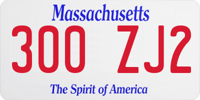 MA license plate 300ZJ2