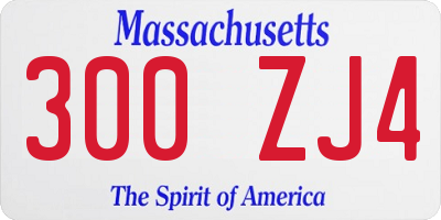 MA license plate 300ZJ4