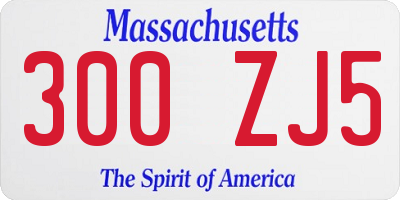 MA license plate 300ZJ5