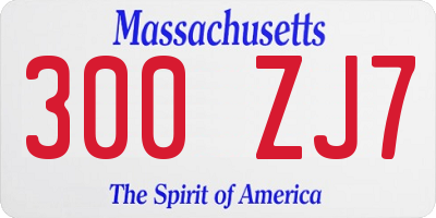 MA license plate 300ZJ7