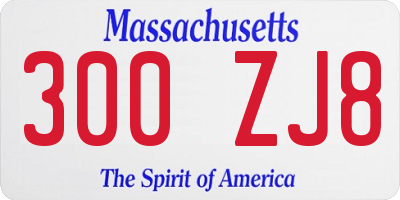 MA license plate 300ZJ8